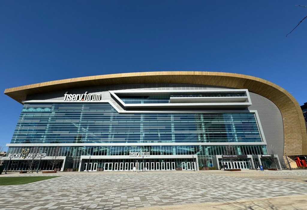 Fiserv Forum, venue for the July 2024 Republican National Convention, in Milwaukee 