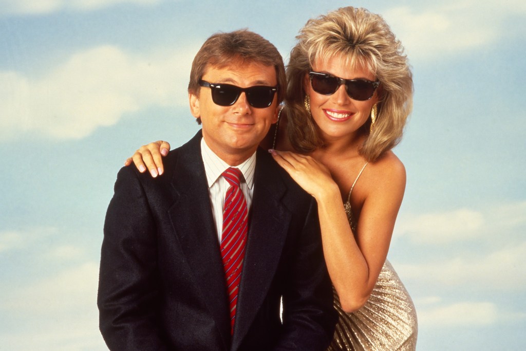 Pat Sajak with Vanna White in the early days. 