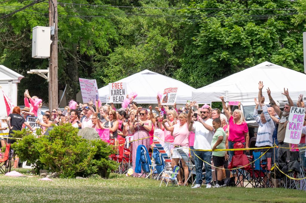 Read's supporters cheering outside the courthouse on July 1, 2024.