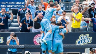 Today’s Iconic Moment in New York Sports: NYCFC’s first win against Red Bulls in Hudson River Derby