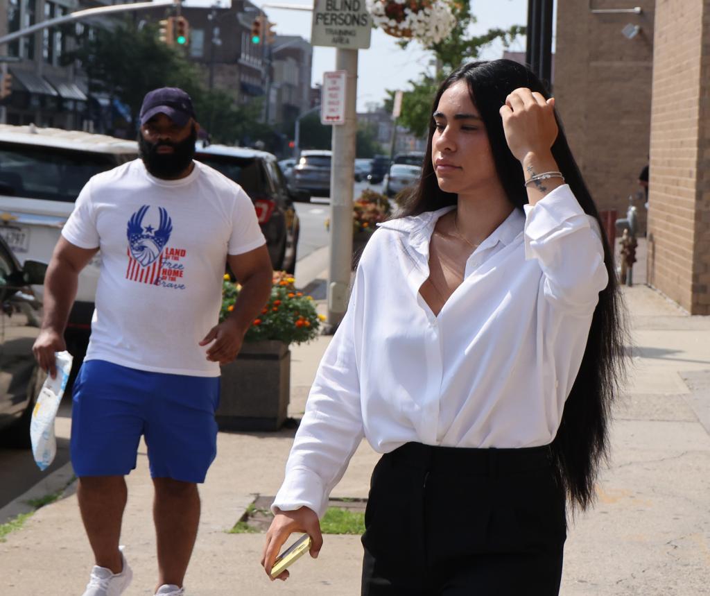 Gianna Gotti outside a Long Island courthouse.