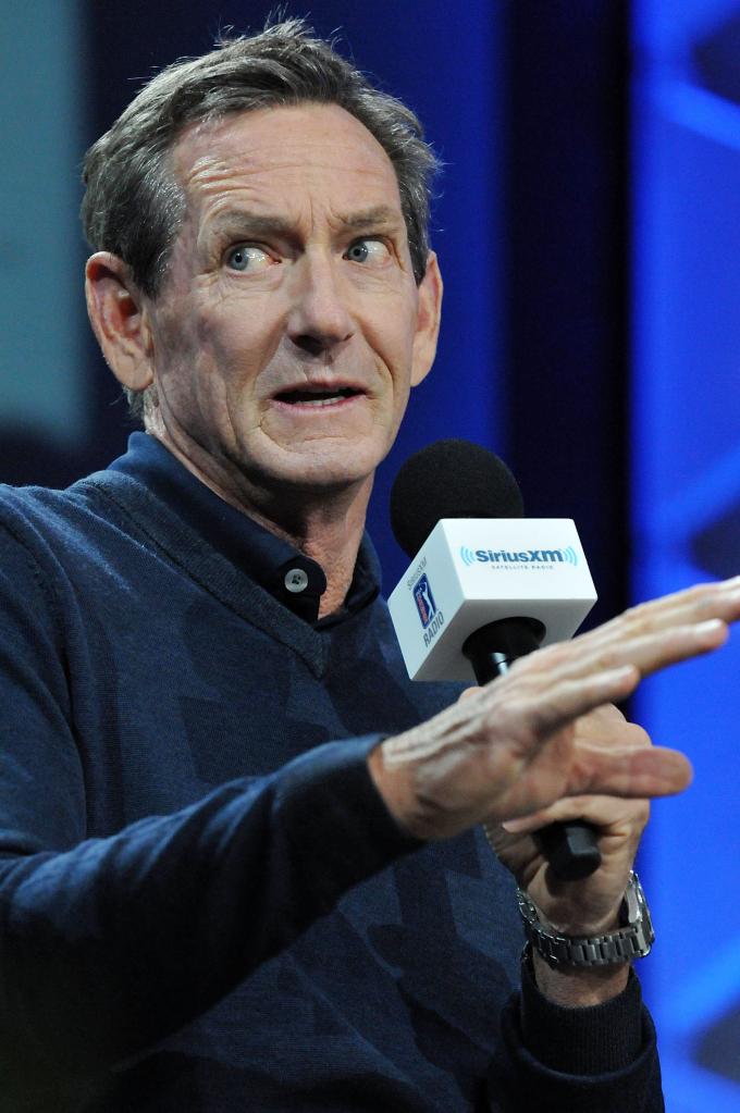 Hank Haney speaking into a microphone at the SiriusXM Teachers Town Hall during the PGA Merchandise Show 2015 in Orlando, Florida