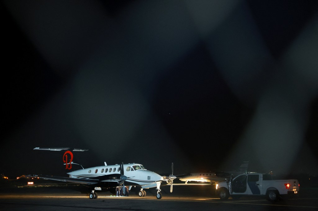 Zambada and Lopez being arrested on the tarmac after private jet landing in El Paso at night