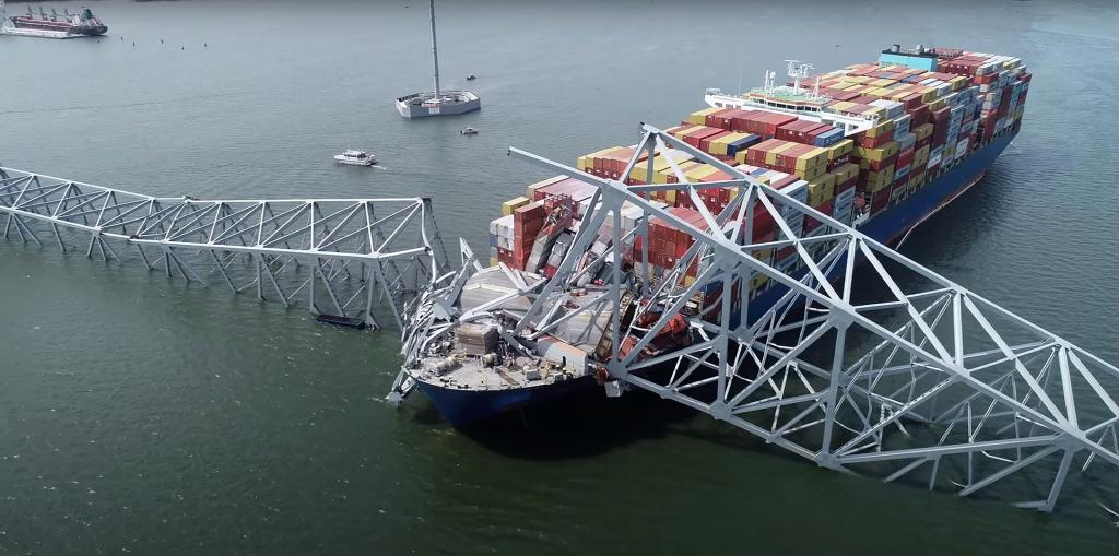 The Dali strikes Baltimore bridge. 