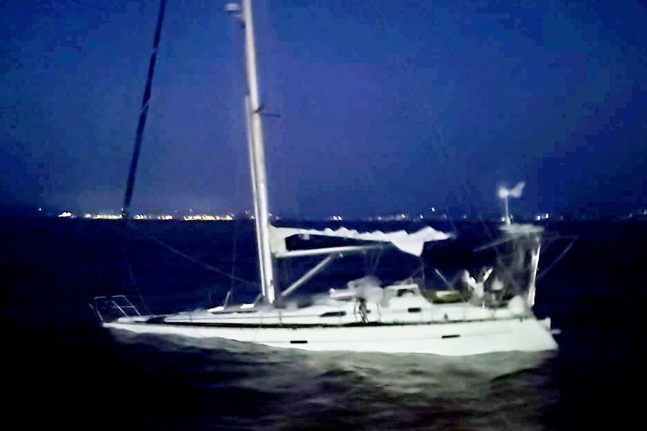 Robert Powell's boat sinking roughly two miles off the coast of Spain.