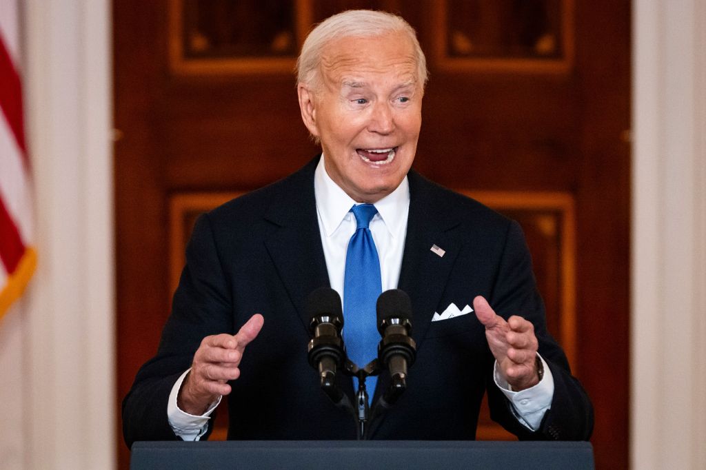 US President Joe Biden giving a speech at the White House regarding the Supreme Court's Presidential Immunity ruling, on 01 July 2024.