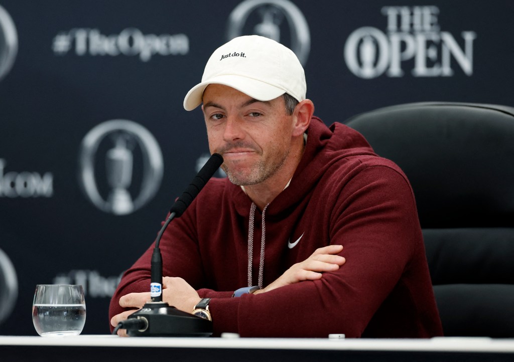 Rory McIlroy ahead of the 152nd Open Championship at Royal Troon Golf Club, Troon in Scotland, Britain on July 16, 2024.
