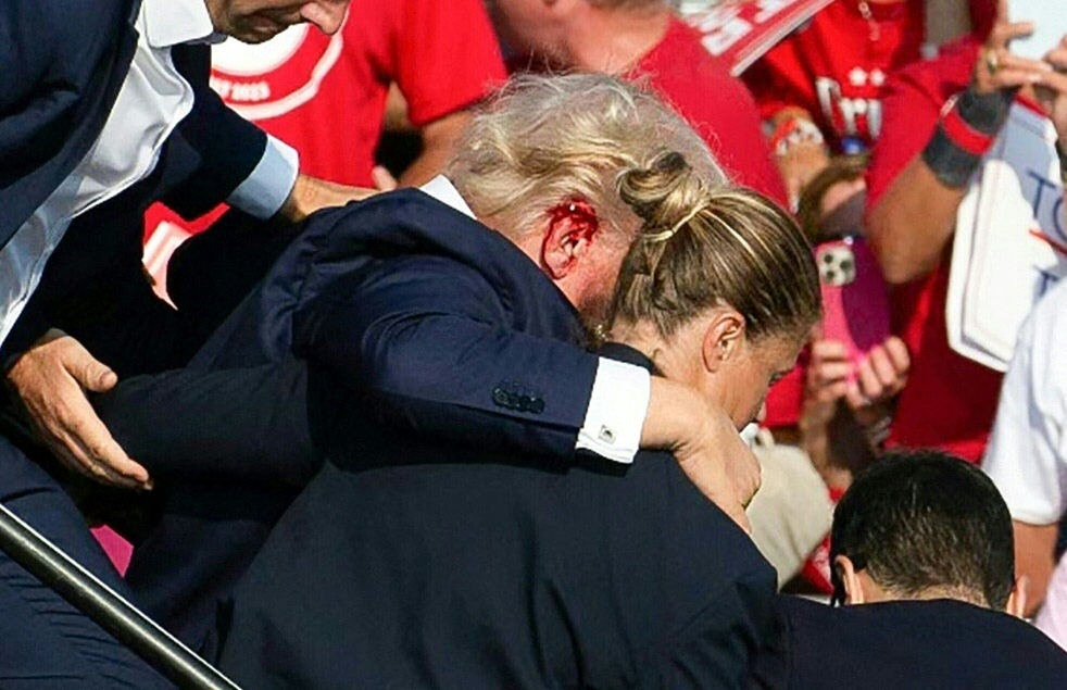 Trump was struck in the ear by a bullet.