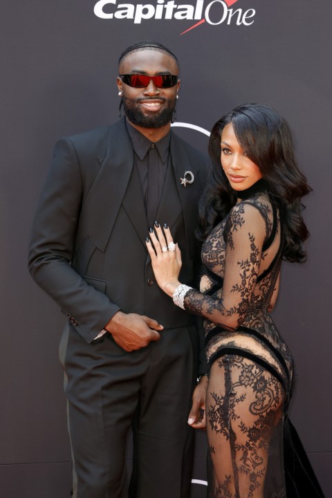 Jaylen Brown and Kysre Gondrezick attend the 2024 ESPY Awards at Dolby Theatre on July 11, 2024 in Hollywood, California.