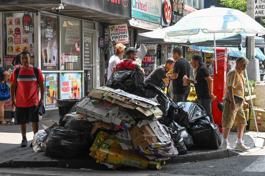 Trash on the streets of Queens, NY