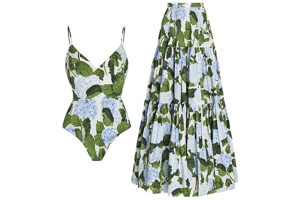 IDOPIP One-Piece Swimsuit with Wrap Skirt Sarong