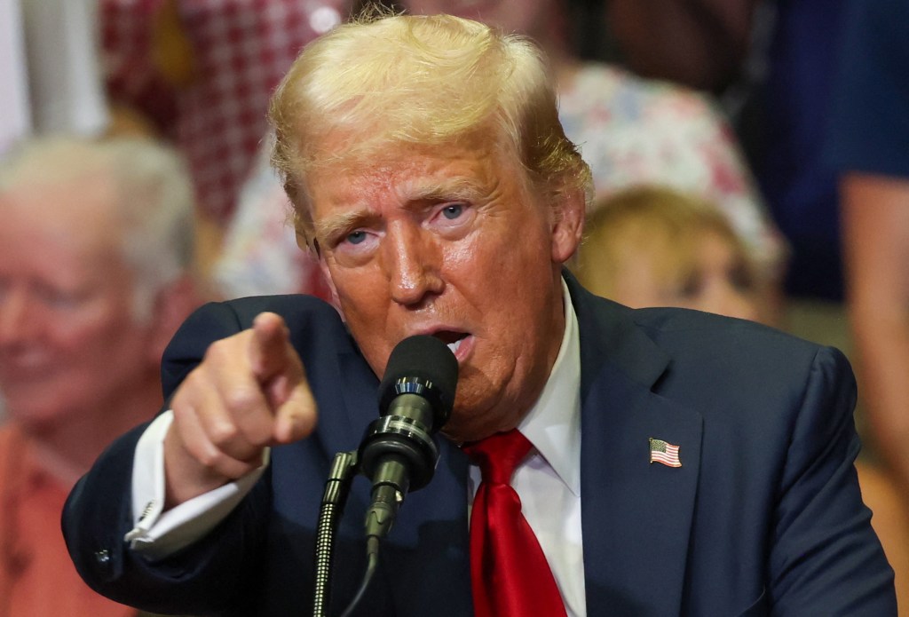 Former President Donald Trump has rebuked President Biden as a "threat to Democracy" who "never had Covid" after the 81-year-old commander-in-chief dropped his bid for reelection Sunday. 