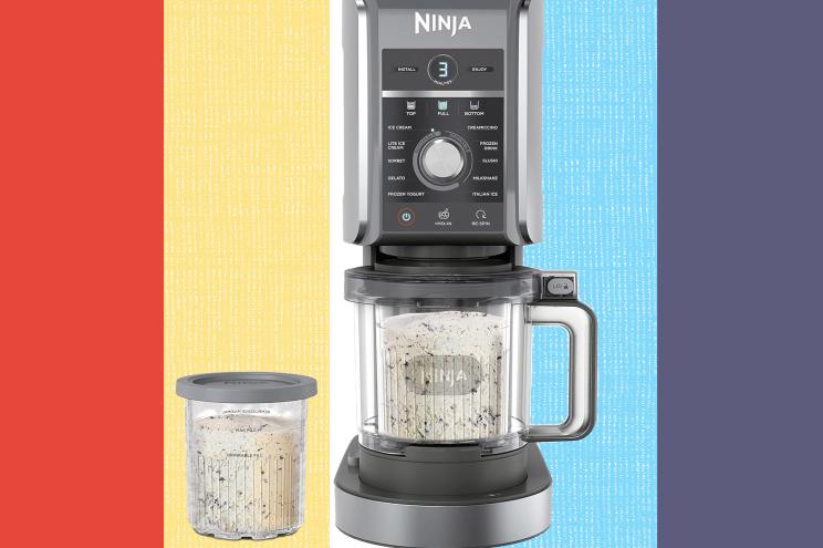 A blender with a container, named Ninja Creami Prime Day Lead