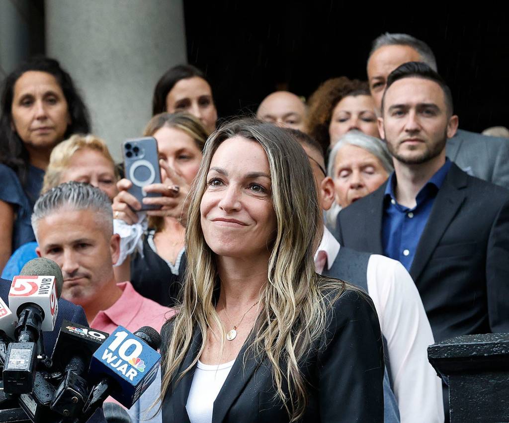 Karen Read speaks during the trial.