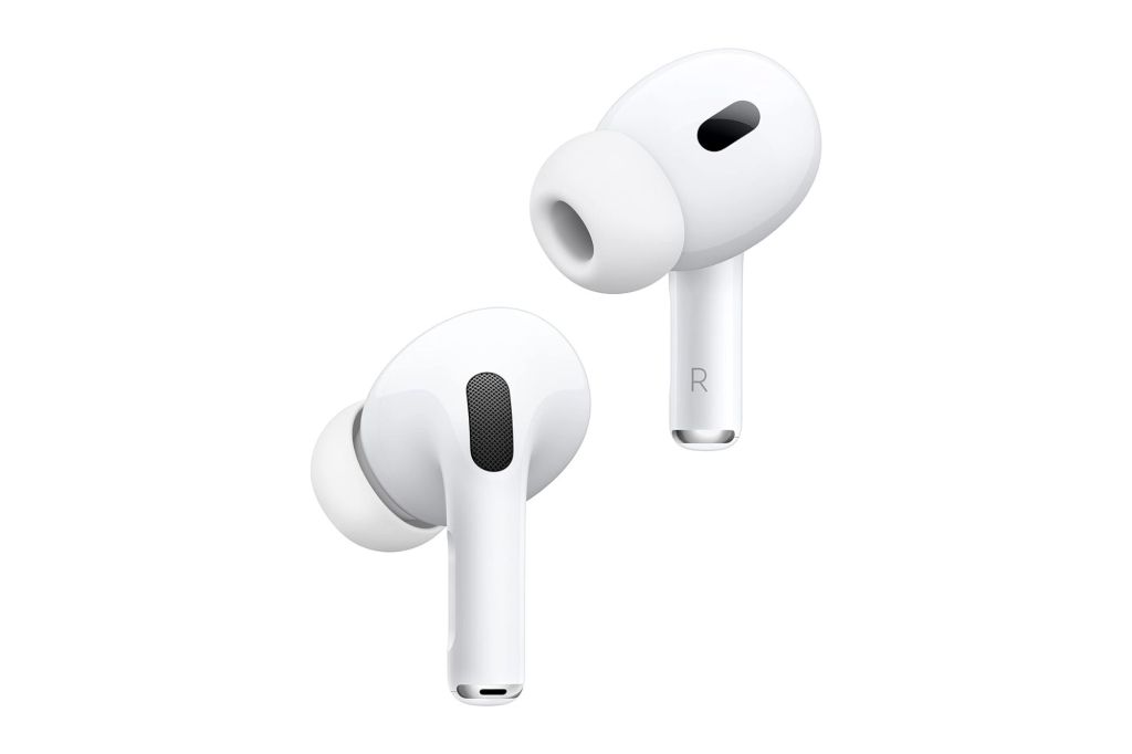 A pair of earbud headphones from Apple