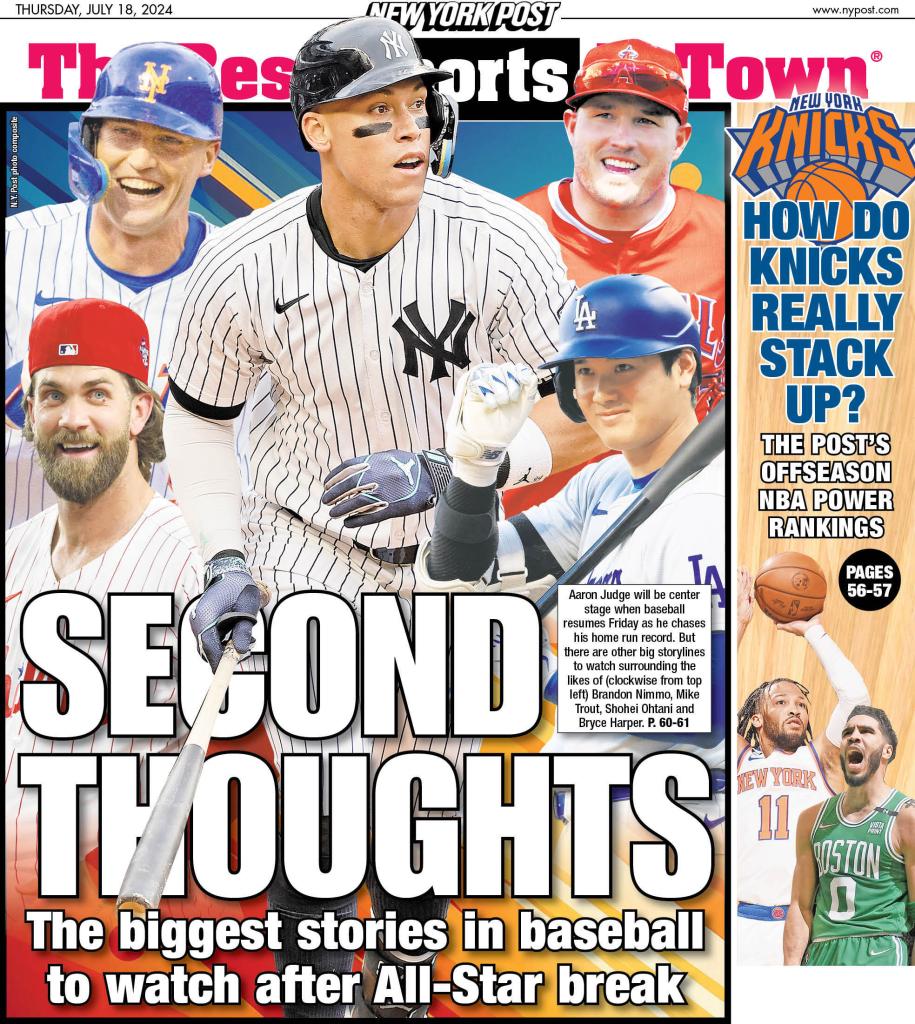 The back cover of the New York Post on July 18, 2024