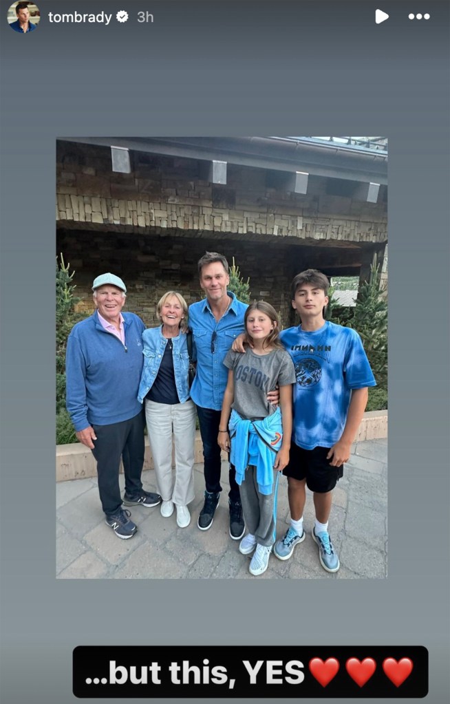 Tom Brady enjoyed family time with his parents and two of his children, Vivian and Benjamin.