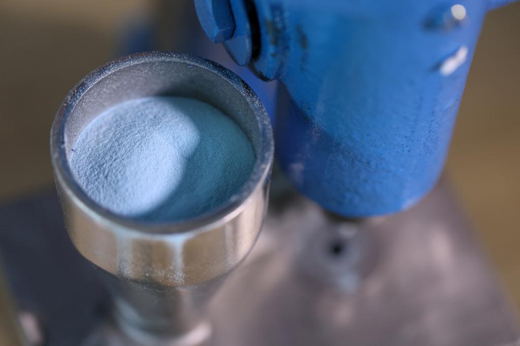 Fentanyl precursors are seen in a pill press at Reuters' office in New York City, U.S., June 18, 2024