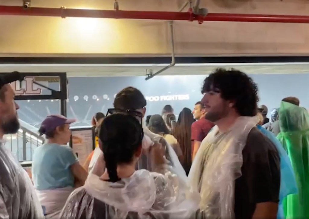 Disappointed Foo Fighters fans at the prematurely concluded concert at Citi Field, New York due to severe thunderstorms