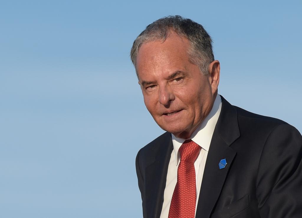 Isaac 'Ike' Perlmutter, CEO of Marvel and Israeli-American billionaire, descending the steps of Air Force One