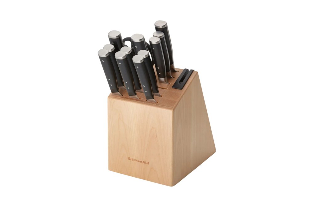 KitchenAid® Gourmet 14-Piece Forged Triple Rivet Block Set with Built-in Knife Sharpener