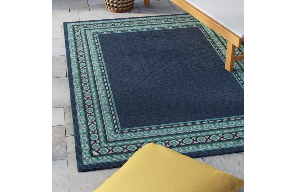 Deltana Teal/Blue/Green/White Indoor / Outdoor Area Rug
