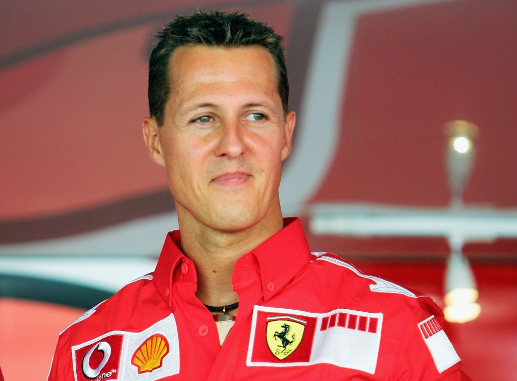 Michael Schumacher of Germany and Ferrari smiles after the Vodafone Race on Piazza Duomo in Milan during the preview to the Italian F1 Grand Prix on September 1, 2005 in Monza, Italy.   