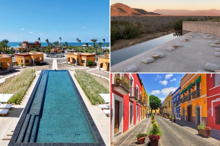 Side by side of Mexican resorts.