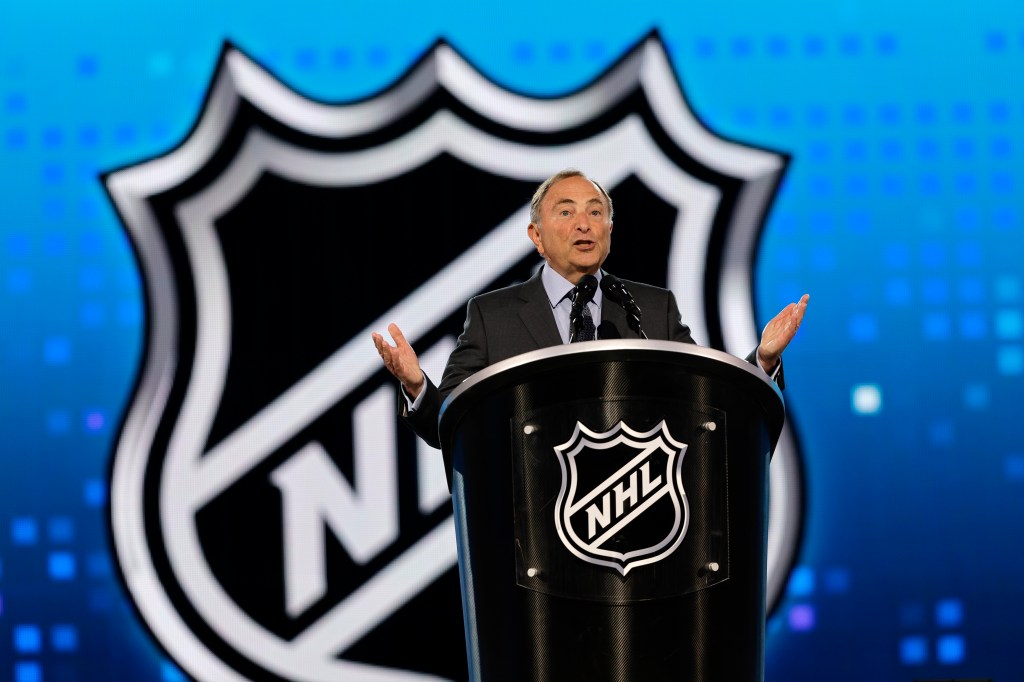 Commissioner Gary Bettman at the NHL draft. 