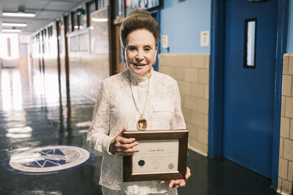 New York Post columnist Cindy Adams received her high school diploma from Andrew Jackson High School in Cambria Heights, Queens at a ceremony on July 16, 2024.