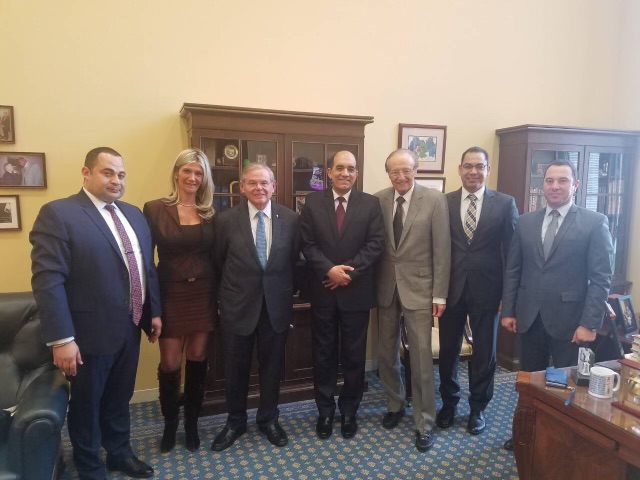 Nadine Arslanian arranged a meeting with Hana (right) and Egyptian government officials in Robert Menendez's office after they began dating in 2018.