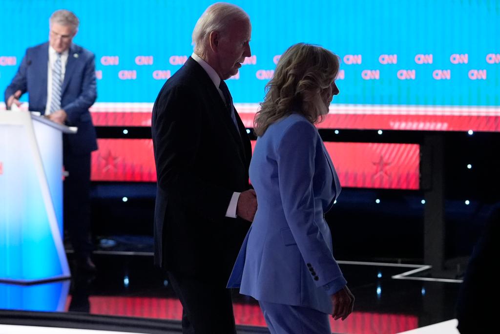 First lady Jill Biden led the president off stage after the CNN debate on Thursday.