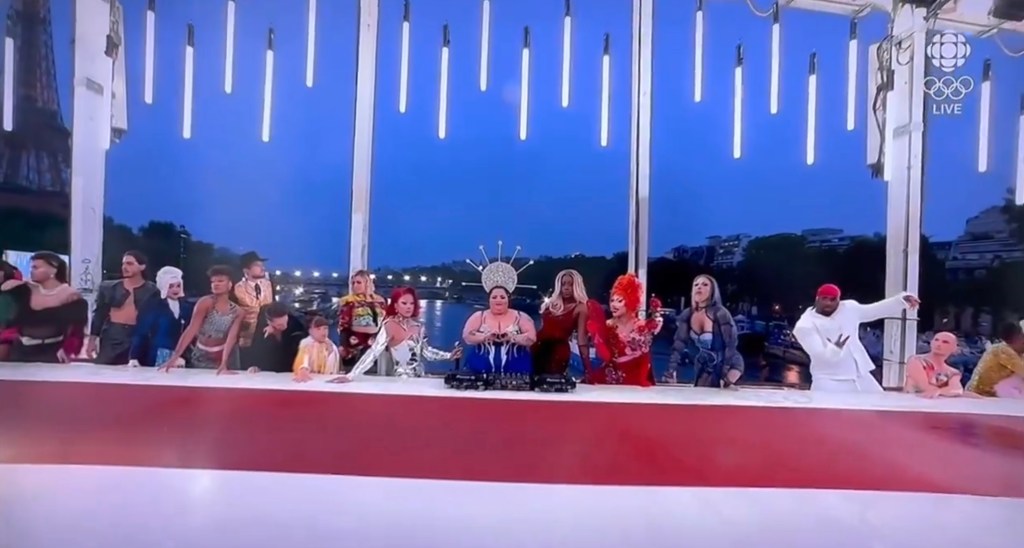 The controversial "Last Supper" display made headlines at the opening ceremony in Paris Friday night.