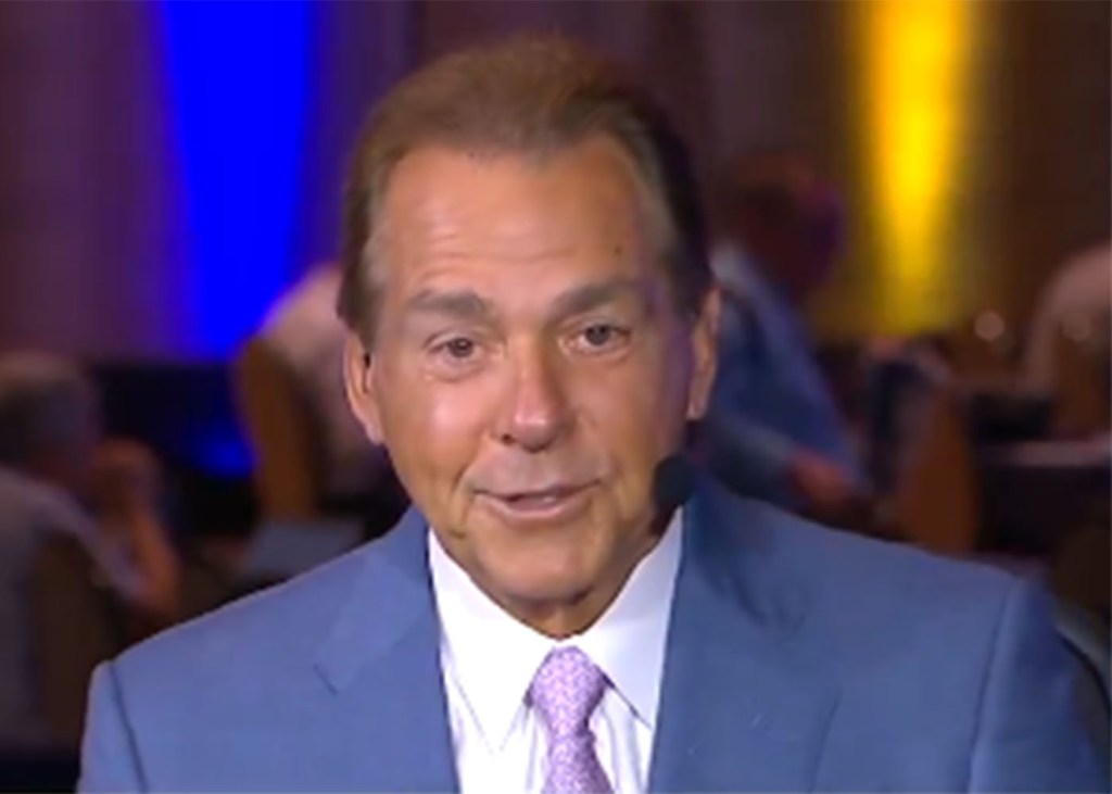 Nick Saban explains why he couldn't get into SEC media day. 