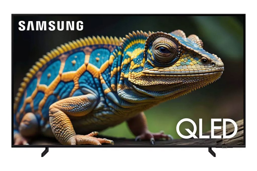 A lizard displayed on a Samsung QLED TV screen