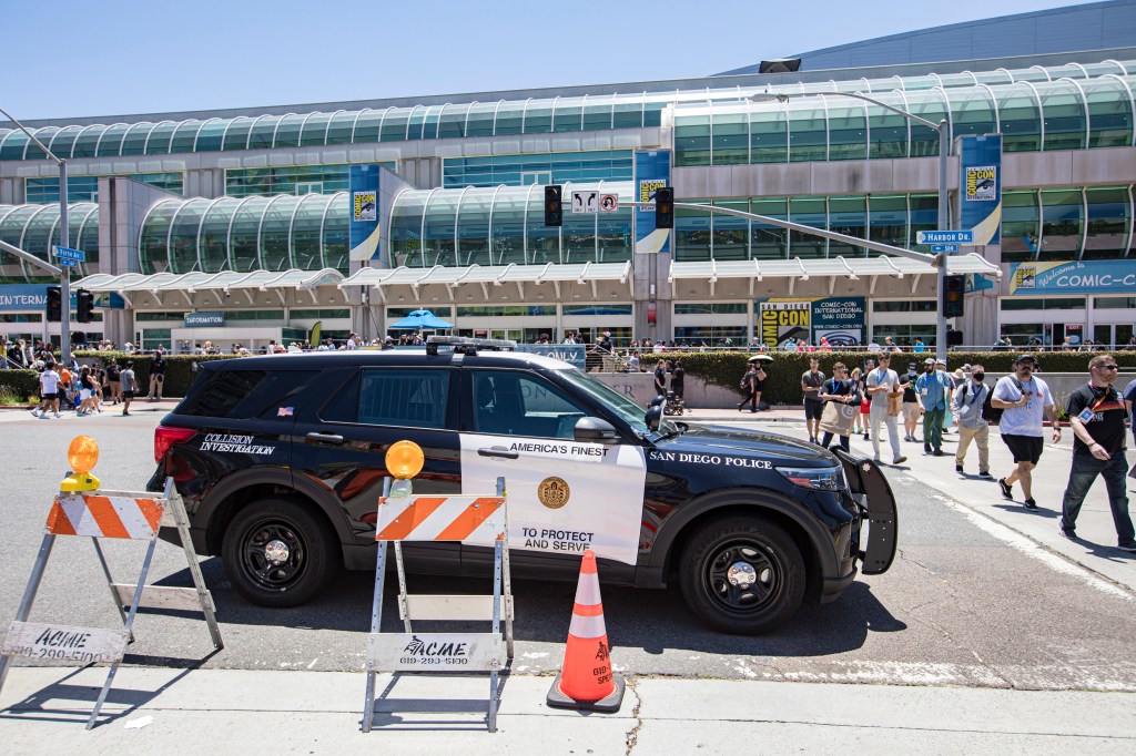 A San Diego cop car at Comic-Con