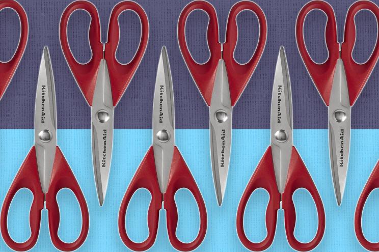 A group of red scissors