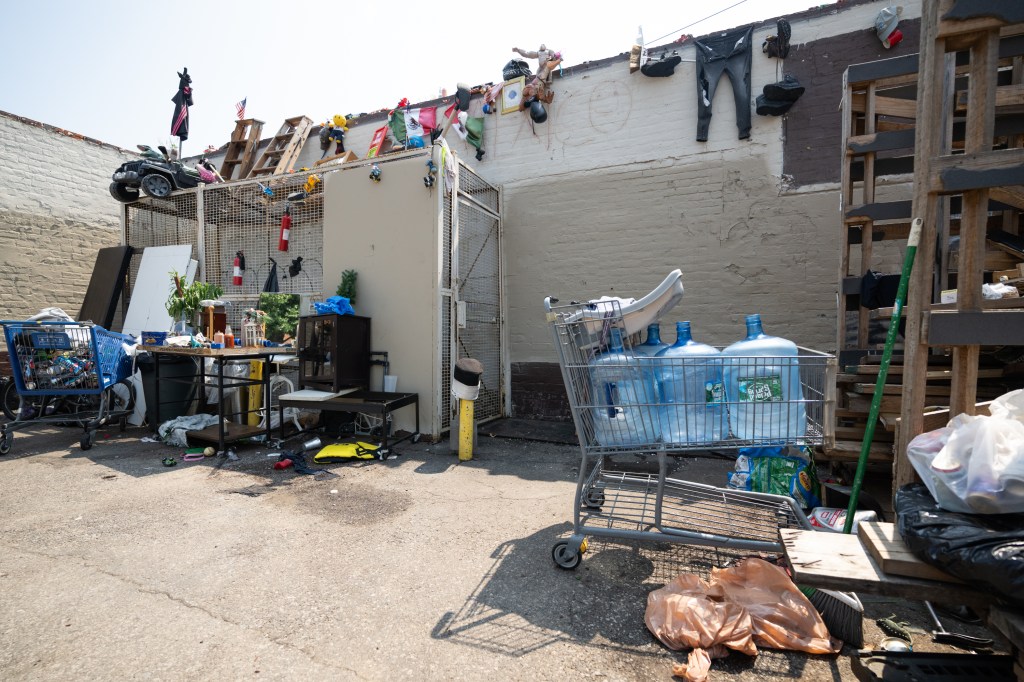 A collection of garbage at the site. 
