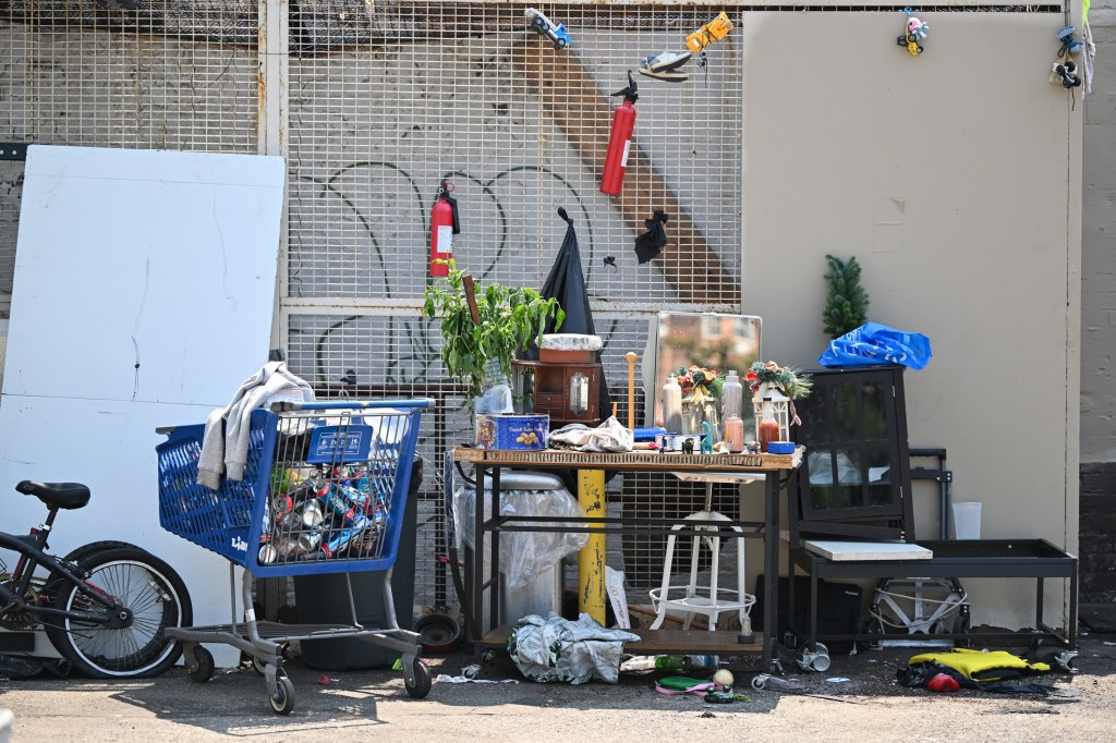A collection of garbage at the site. 