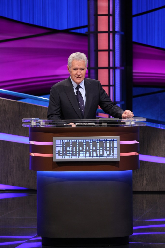 Trebek on the set of "Jeopardy!"