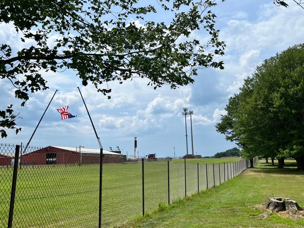 The view from Valerie Fennell's yard looking out at the rally grounds. She said law enforcement never contacted her.