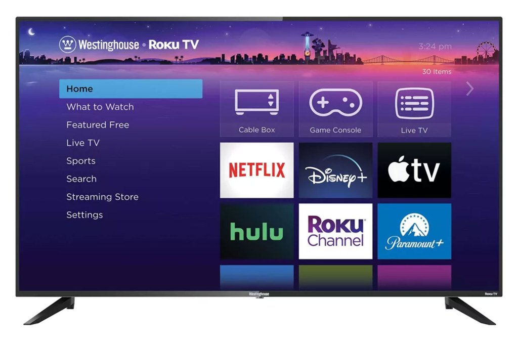 A screenshot of a Westinghouse Roku television