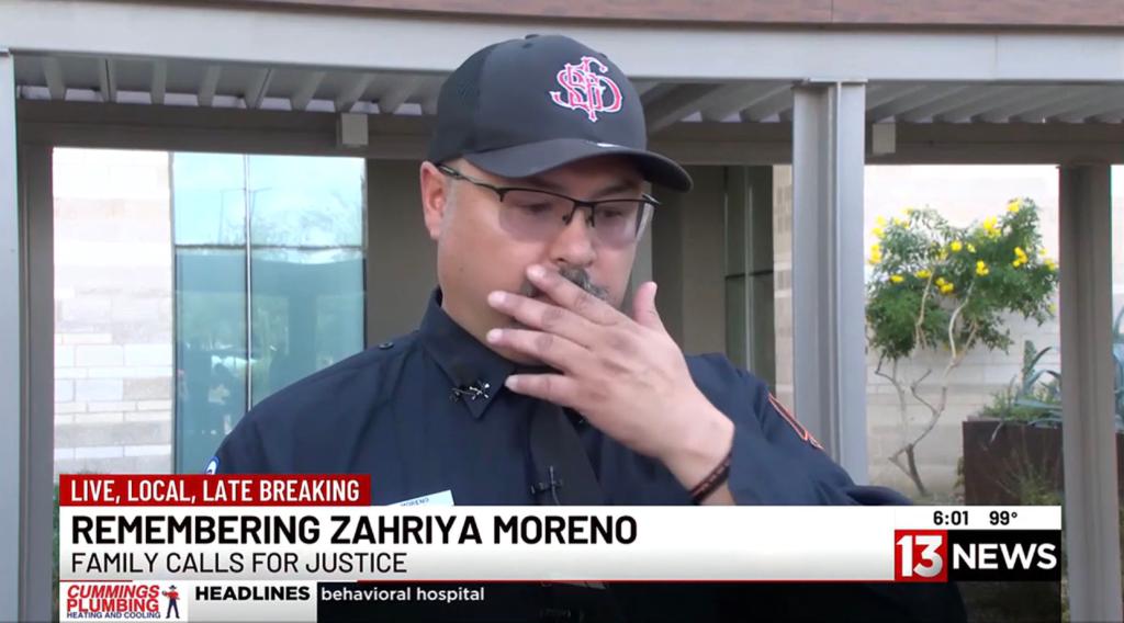 Robert Moreno chokes up talking about his daughter.