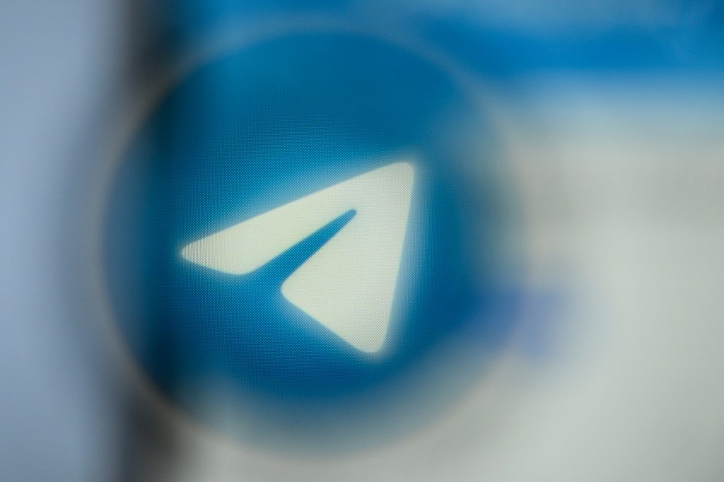 Telegram's logo displayed on a smartphone screen