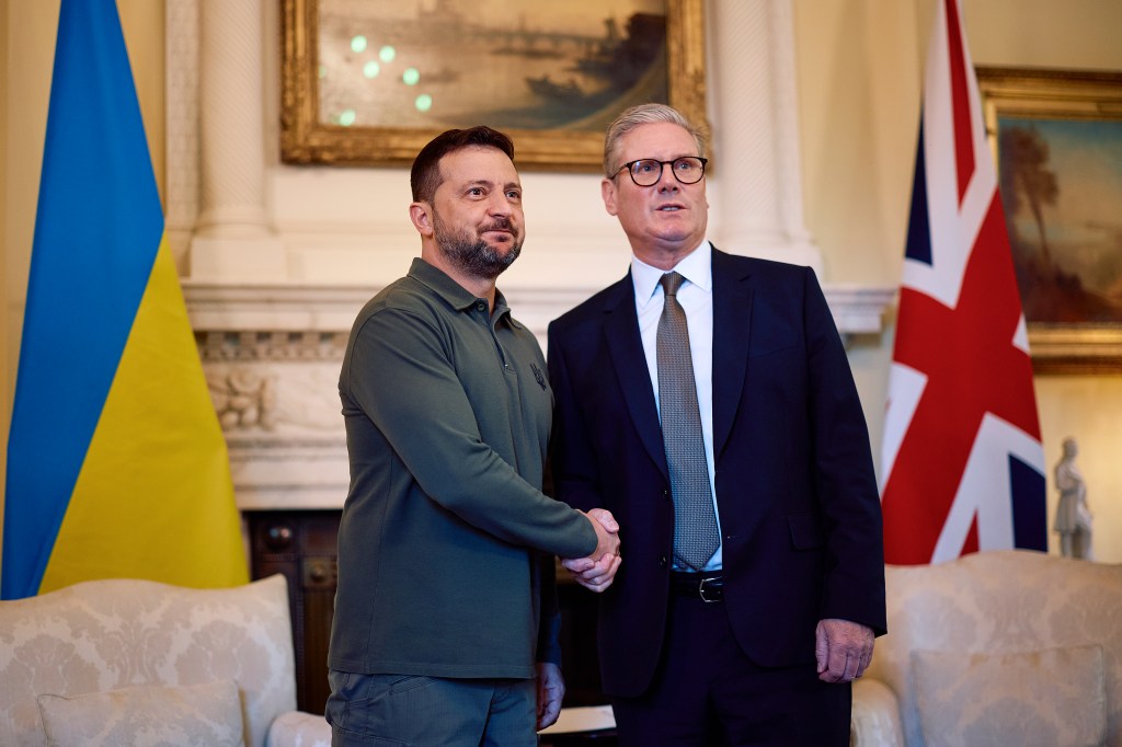 UK PM Keir Starmer and Ukraine's President Volodymyr Zelensky meeting in London on July 19, 2024.