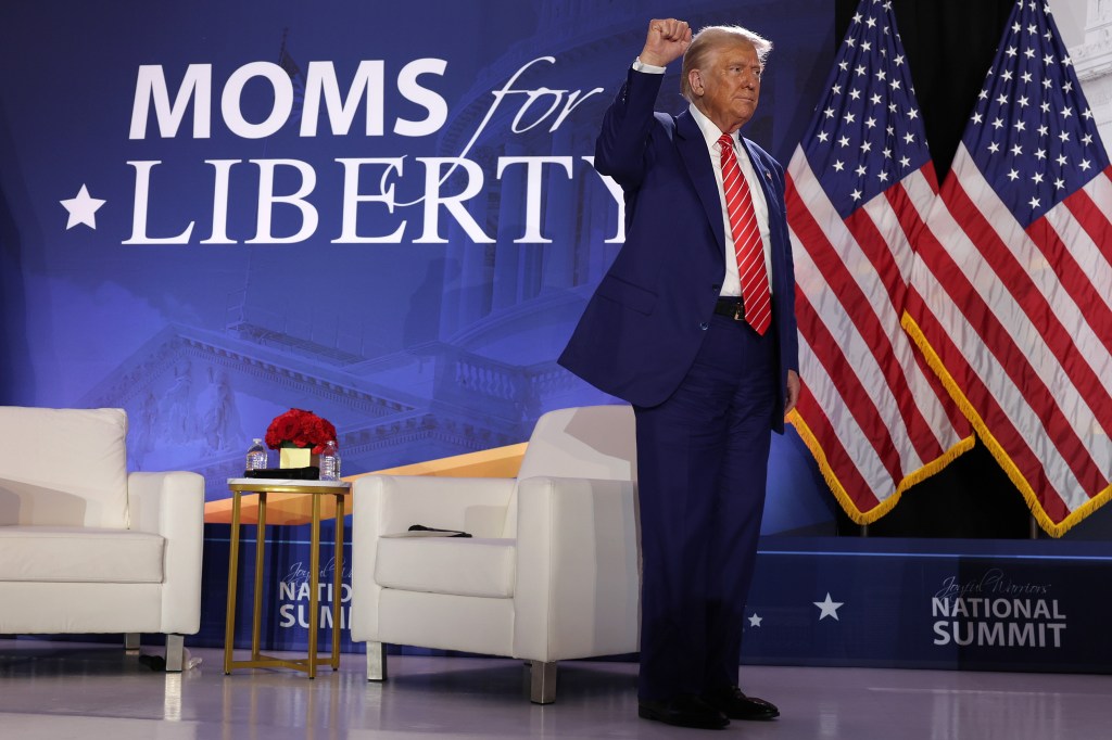 Former President Donald Trump told conservative moms “I'm for parental rights all the way” on Friday.