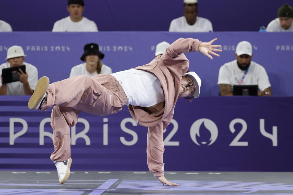 Japan's Ami Yuasa known as Ami competes in the Women's Breaking dance gold medal battle of the Paris 2024 Olympic Games at La Concorde in Paris, on August 9, 2024. 