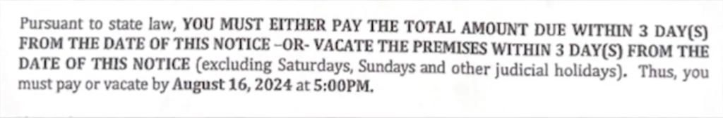 Pacifica Senior Living, the San Diago-based parent company of Pacific Grove Senior Living, served the 96-year-old with the eviction notice on Aug. 16, saying she had three days to send them $110K or face eviction.