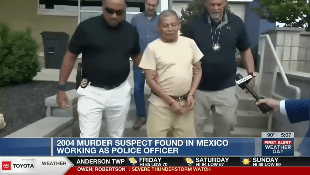 Riano, 72, was flown to Cincinnati before being brought to the Butler County Jail where he is being held on the murder charge.