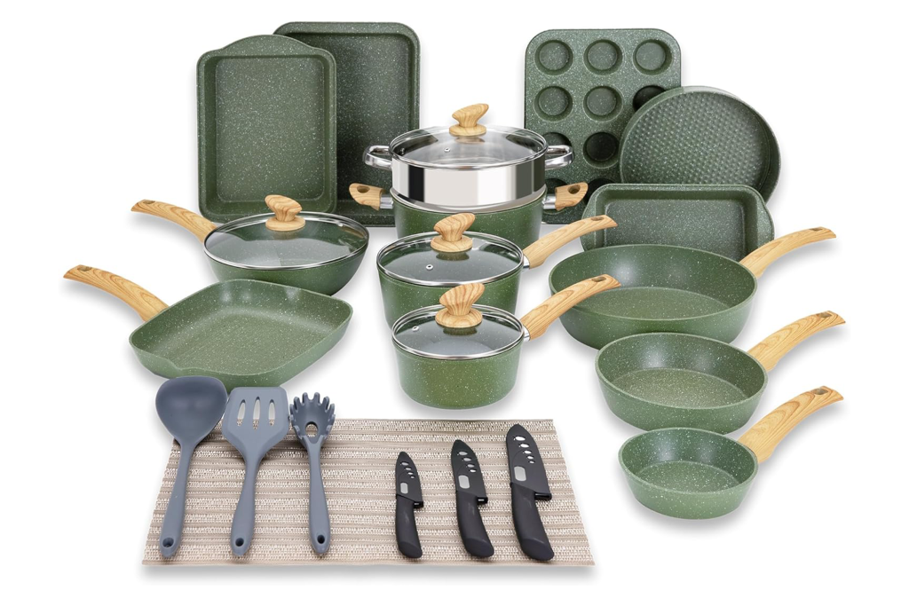 KITCHEN ACADEMY 30-Piece Nonstick Cookware Set